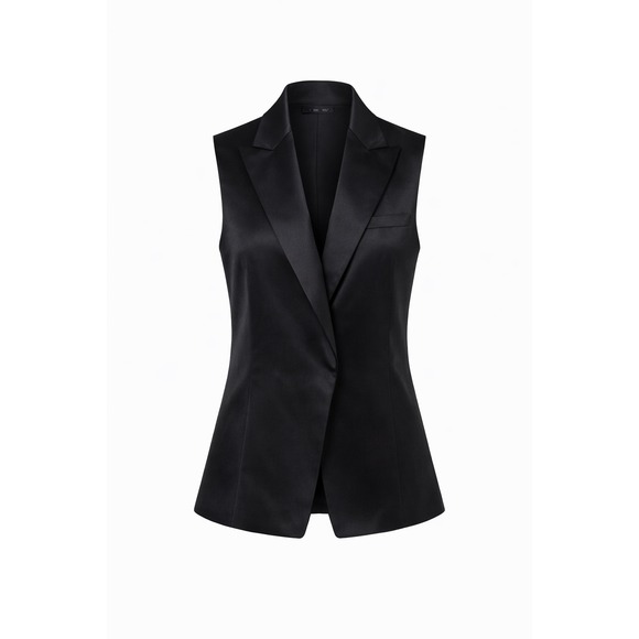 Theory Jackets & Blazers - Theory Sabria NB Vest Size 2 Black New Tuxedo Tailored Sleeveless Blazer NWT